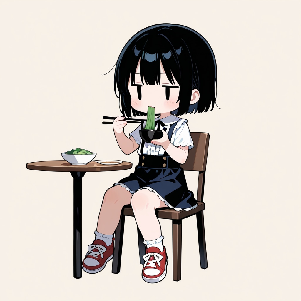 菜っ葉を食べる