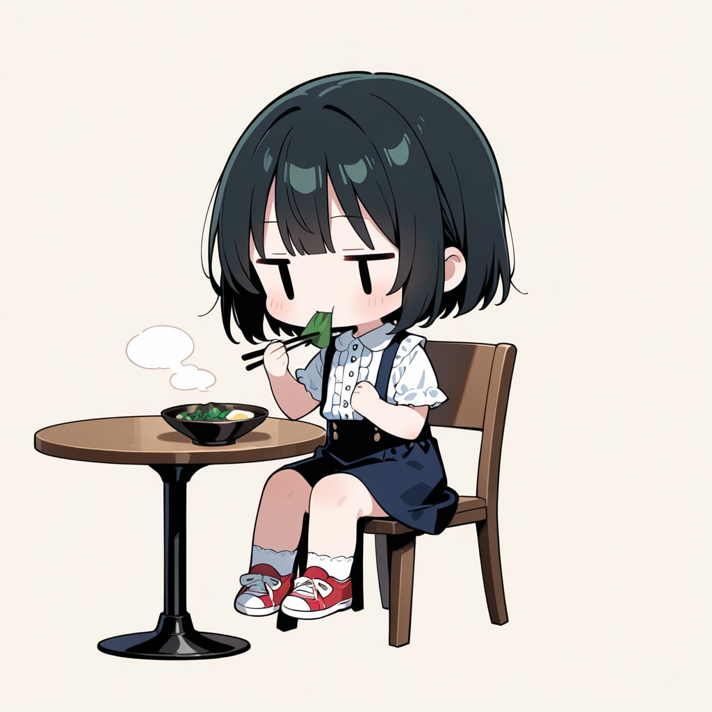 菜っ葉を食べる