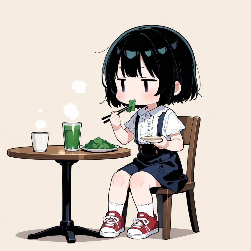 菜っ葉を食べる