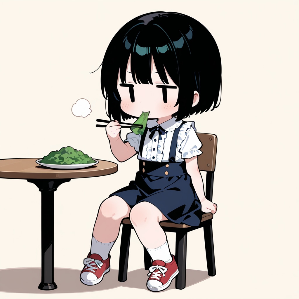菜っ葉を食べる