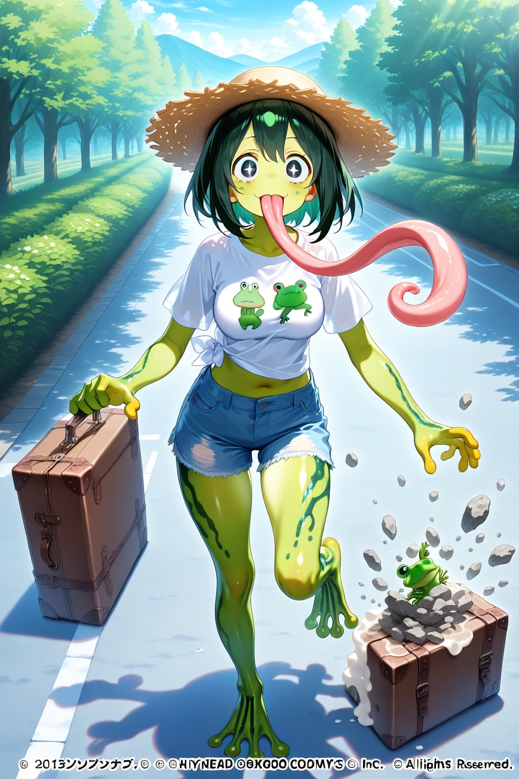 帰省するカエル娘