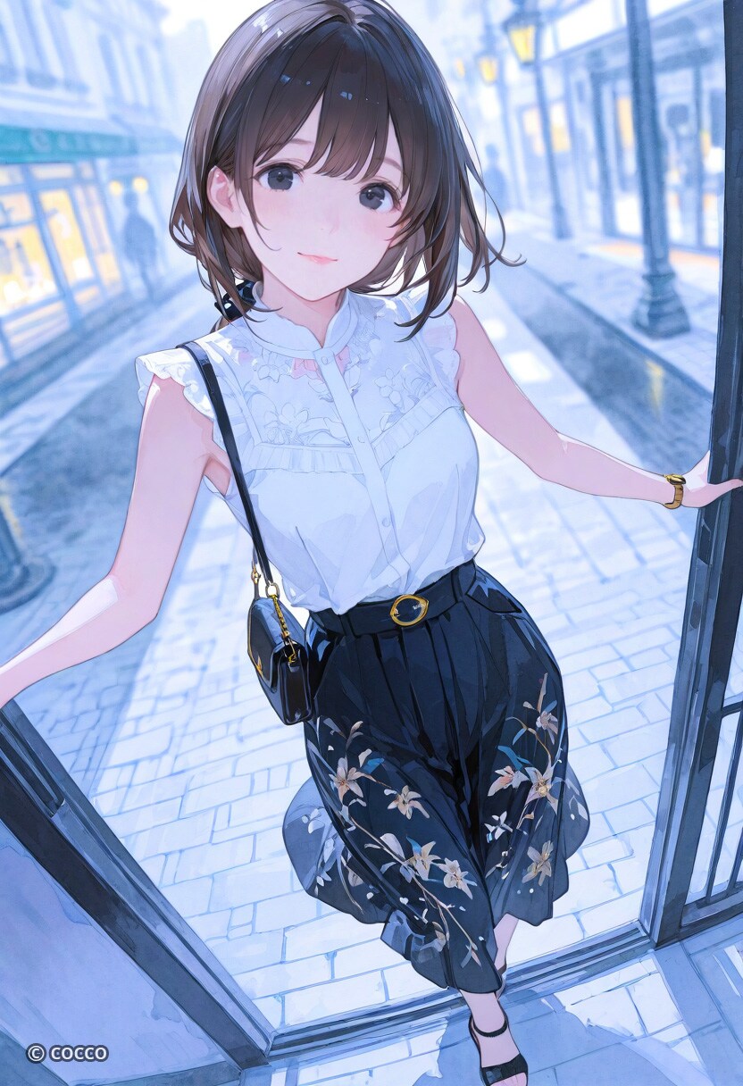 静かな通りの微笑み
