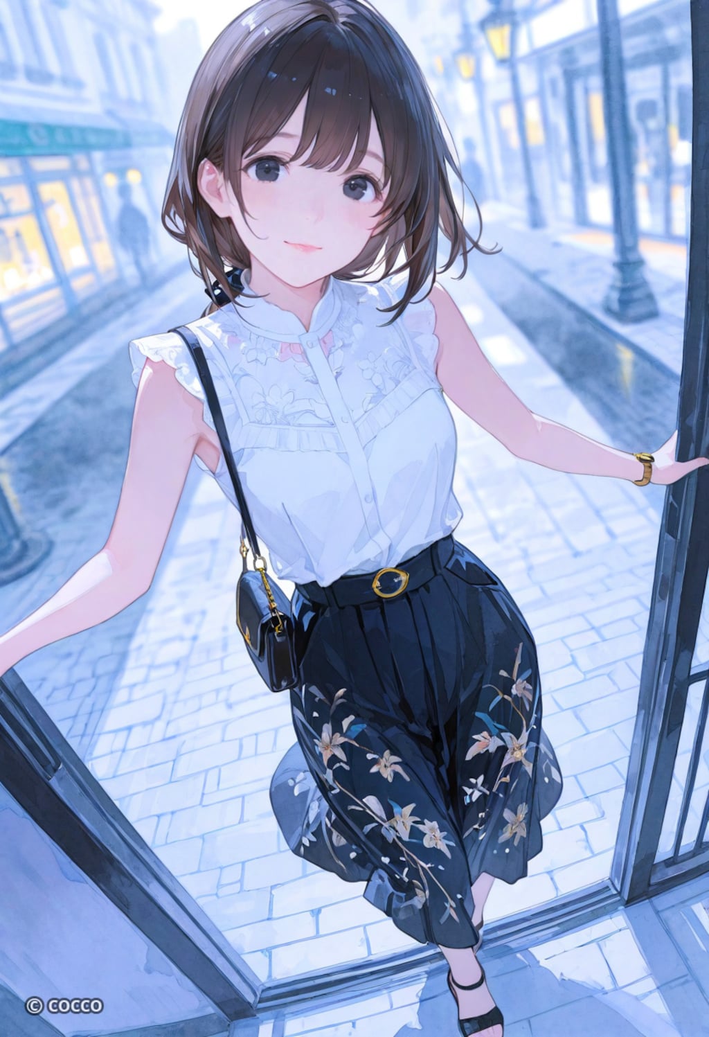 静かな通りの微笑み
