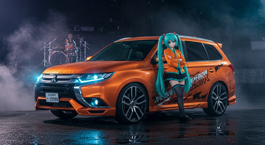 初音ミクと三菱アウトランダー