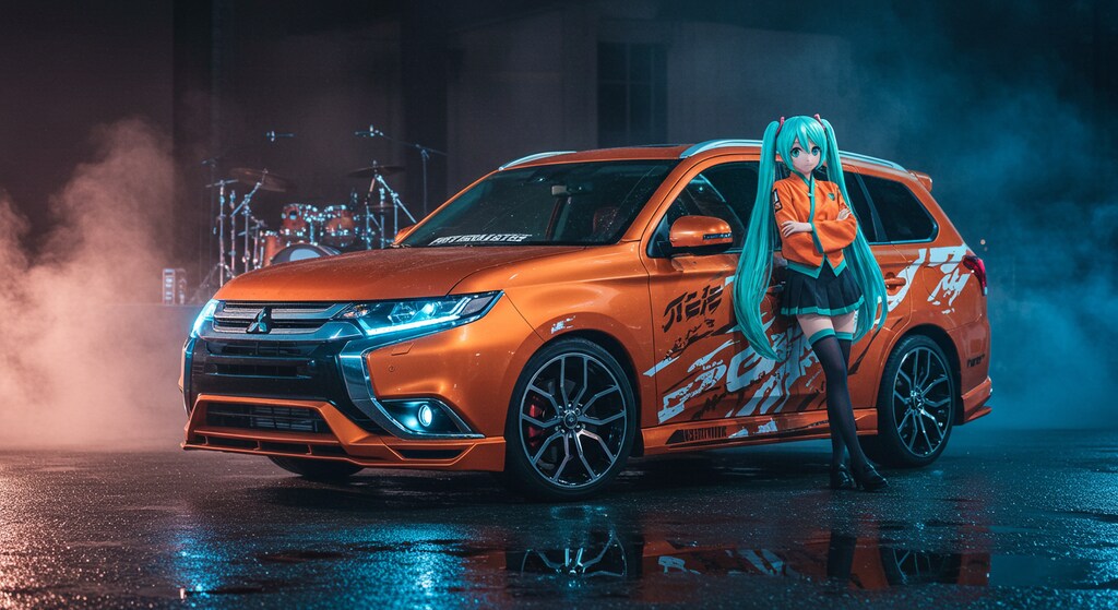 初音ミクと三菱アウトランダー