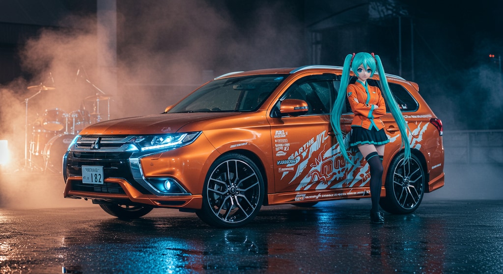 初音ミクと三菱アウトランダー