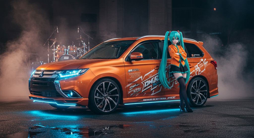 初音ミクと三菱アウトランダー