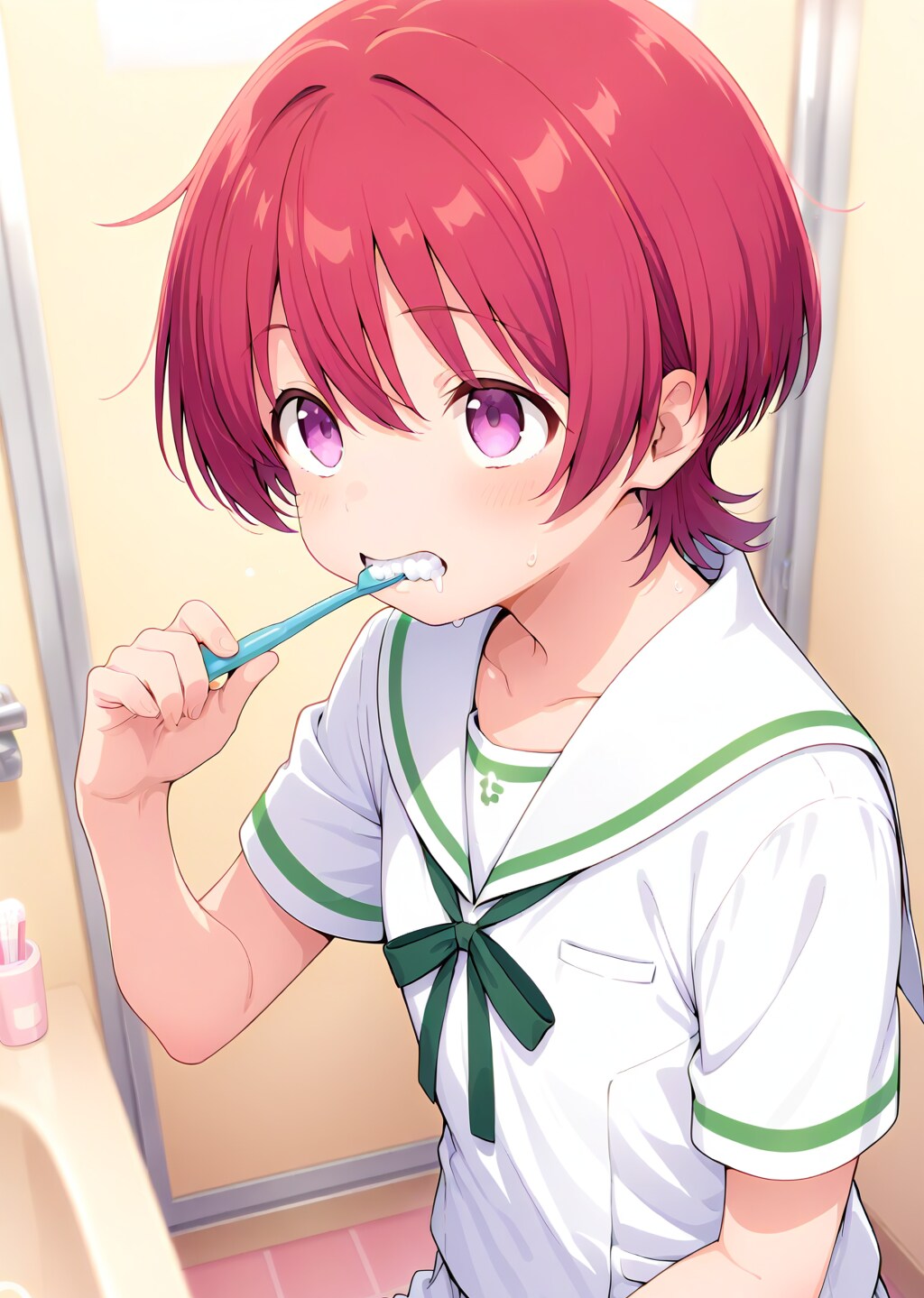 歯を磨く女の子 | の人気AIイラスト・グラビア