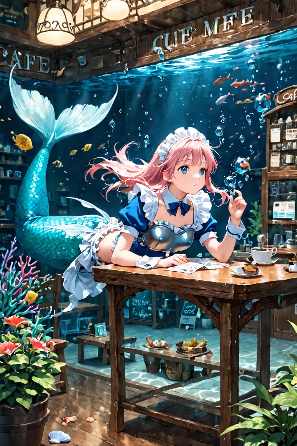 カフェ 人魚の店員さん