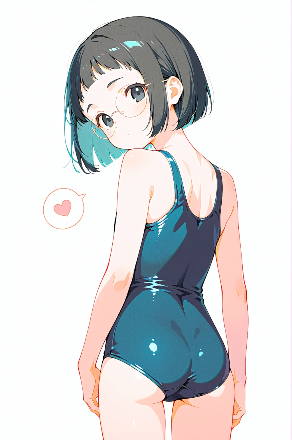 すくぅるおでこめがねちゃん水着