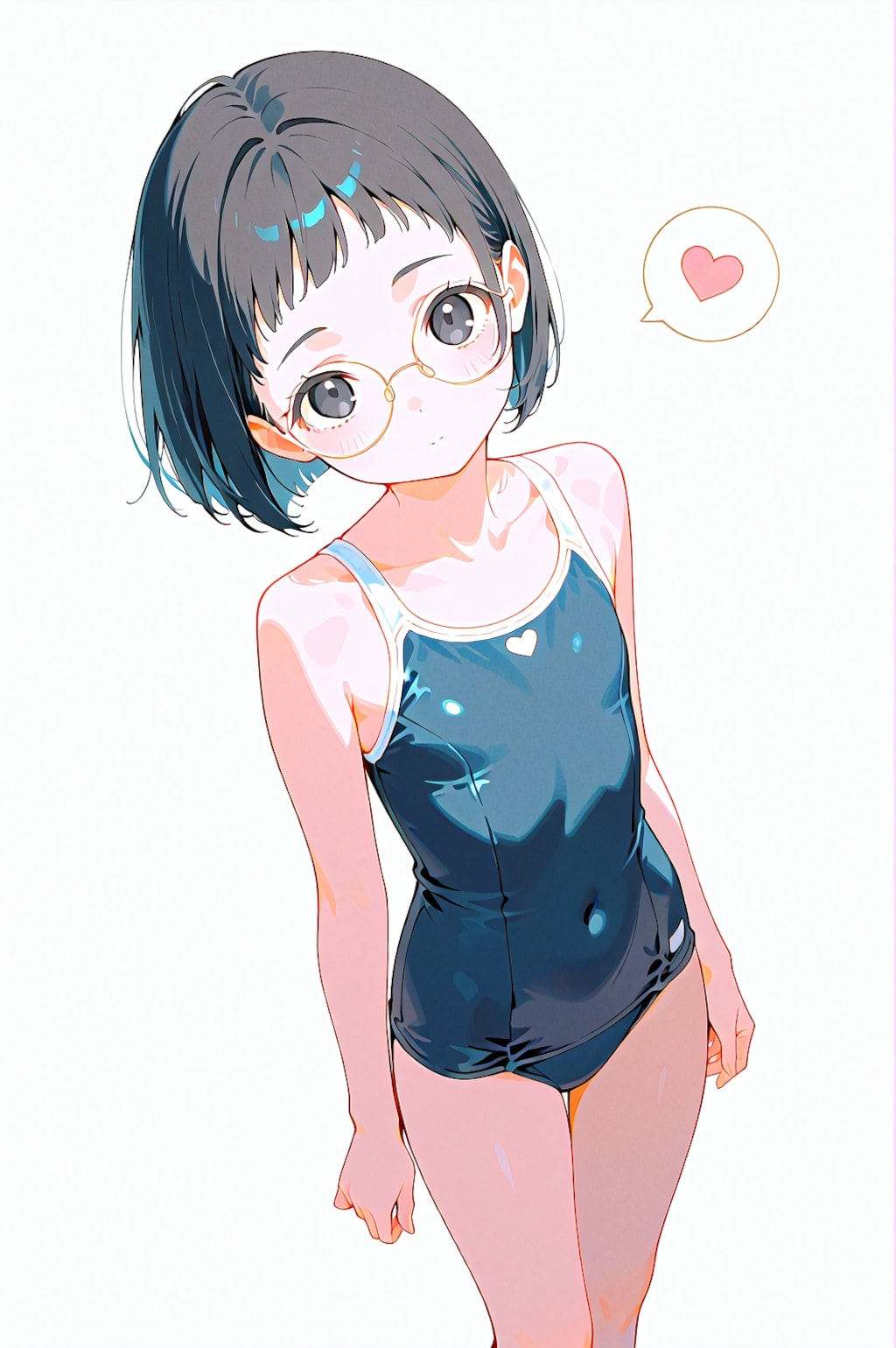 すくぅるおでこめがねちゃん水着