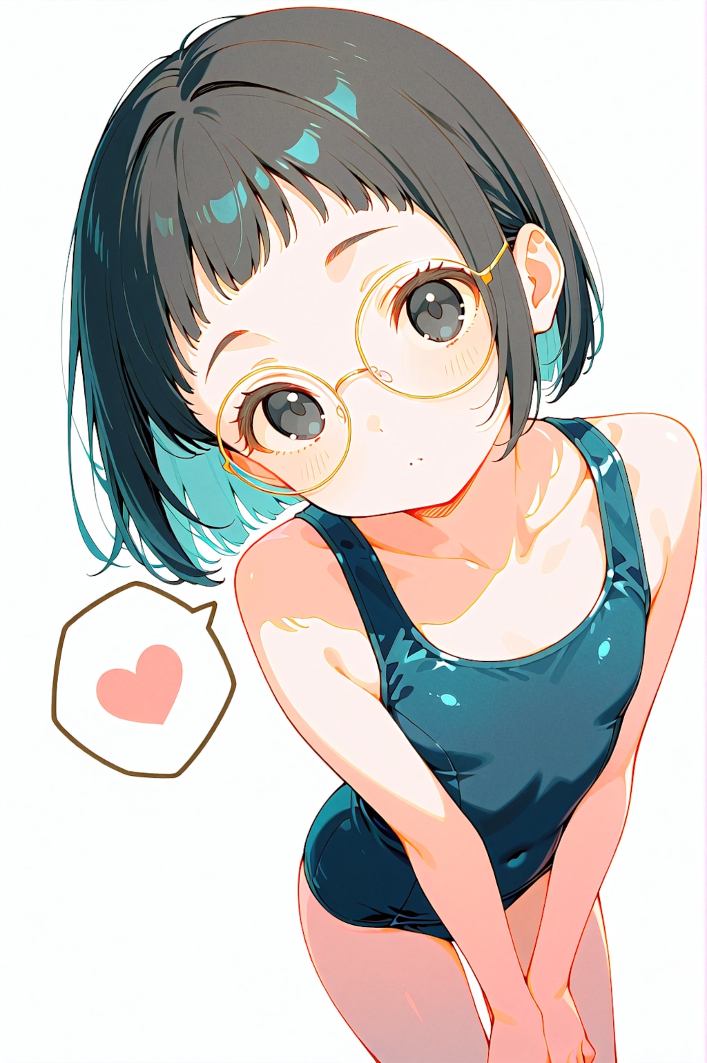 すくぅるおでこめがねちゃん水着