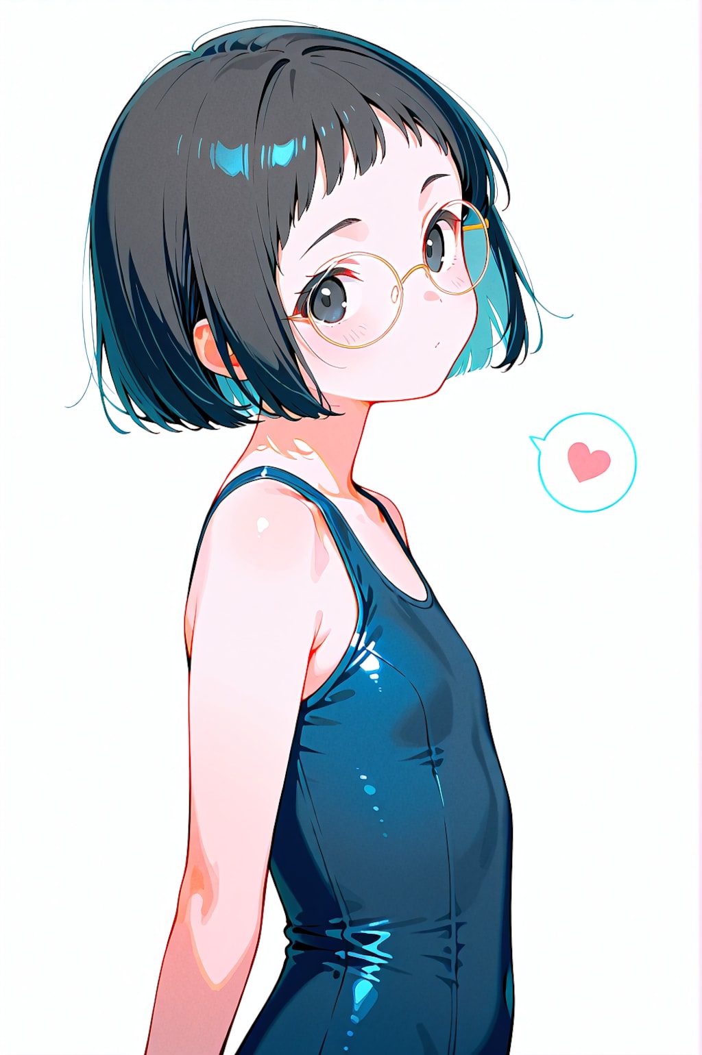すくぅるおでこめがねちゃん水着