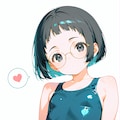 すくぅるおでこめがねちゃん水着 6枚目