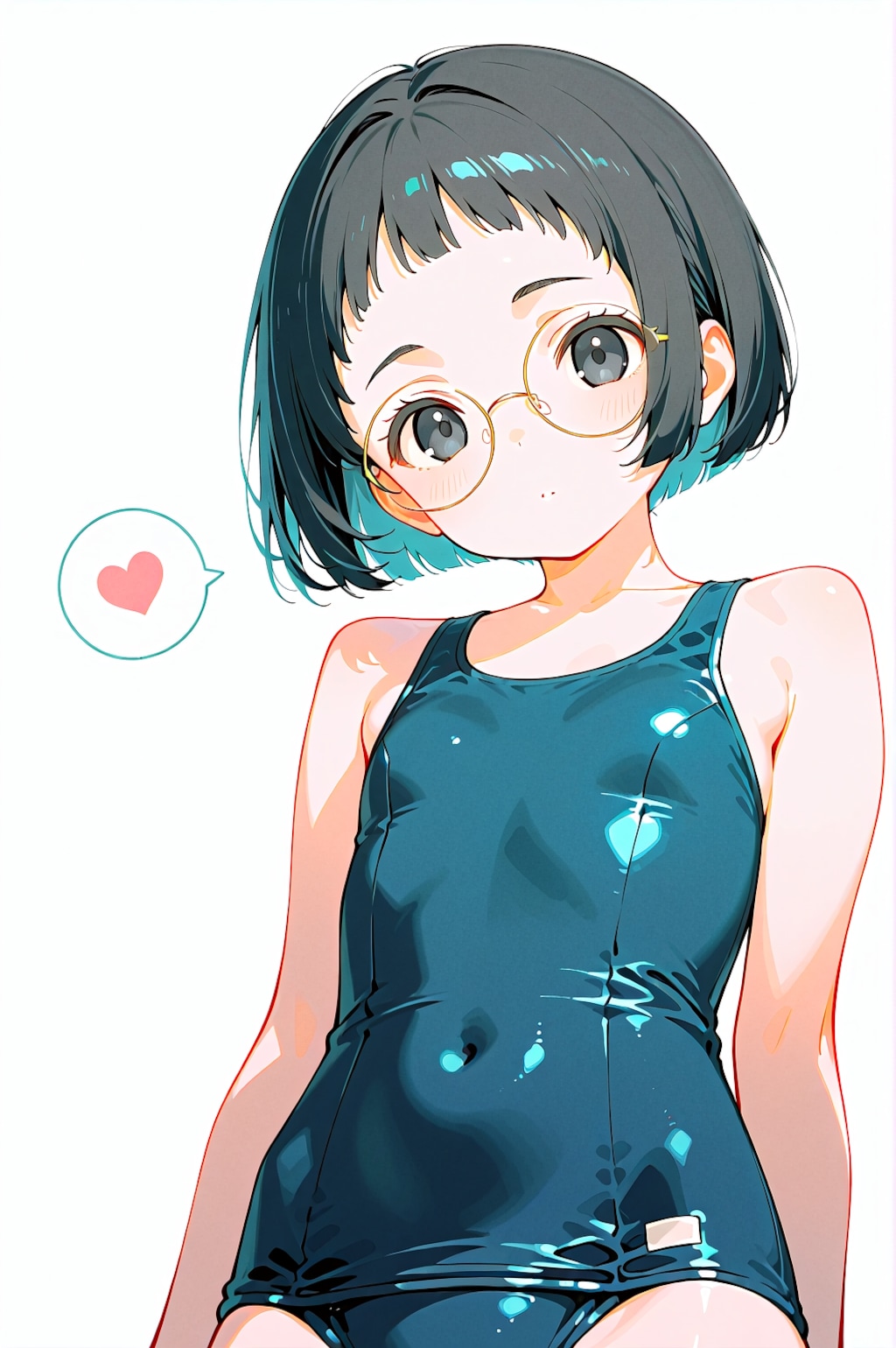 すくぅるおでこめがねちゃん水着