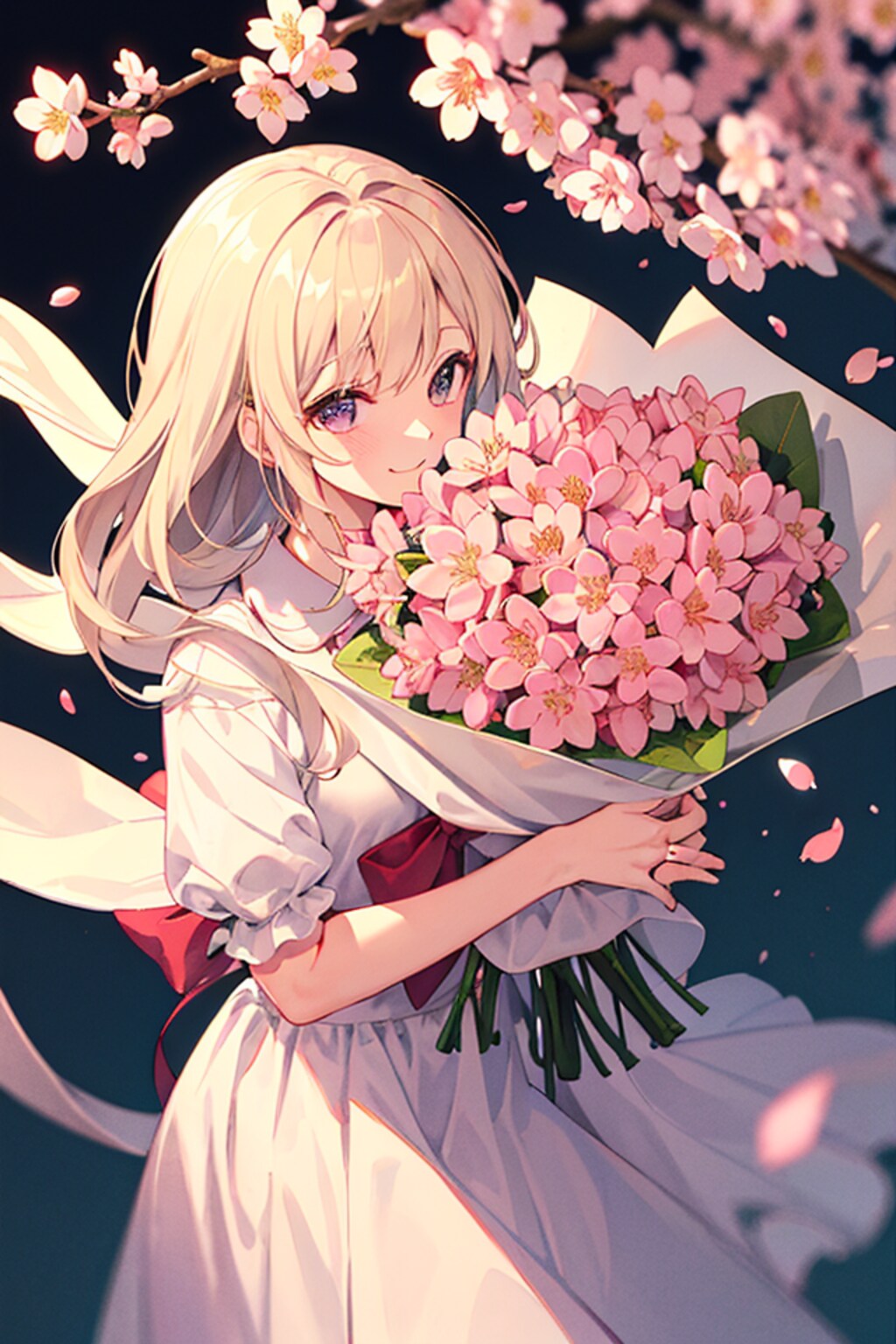 桜の花束を貰いたい