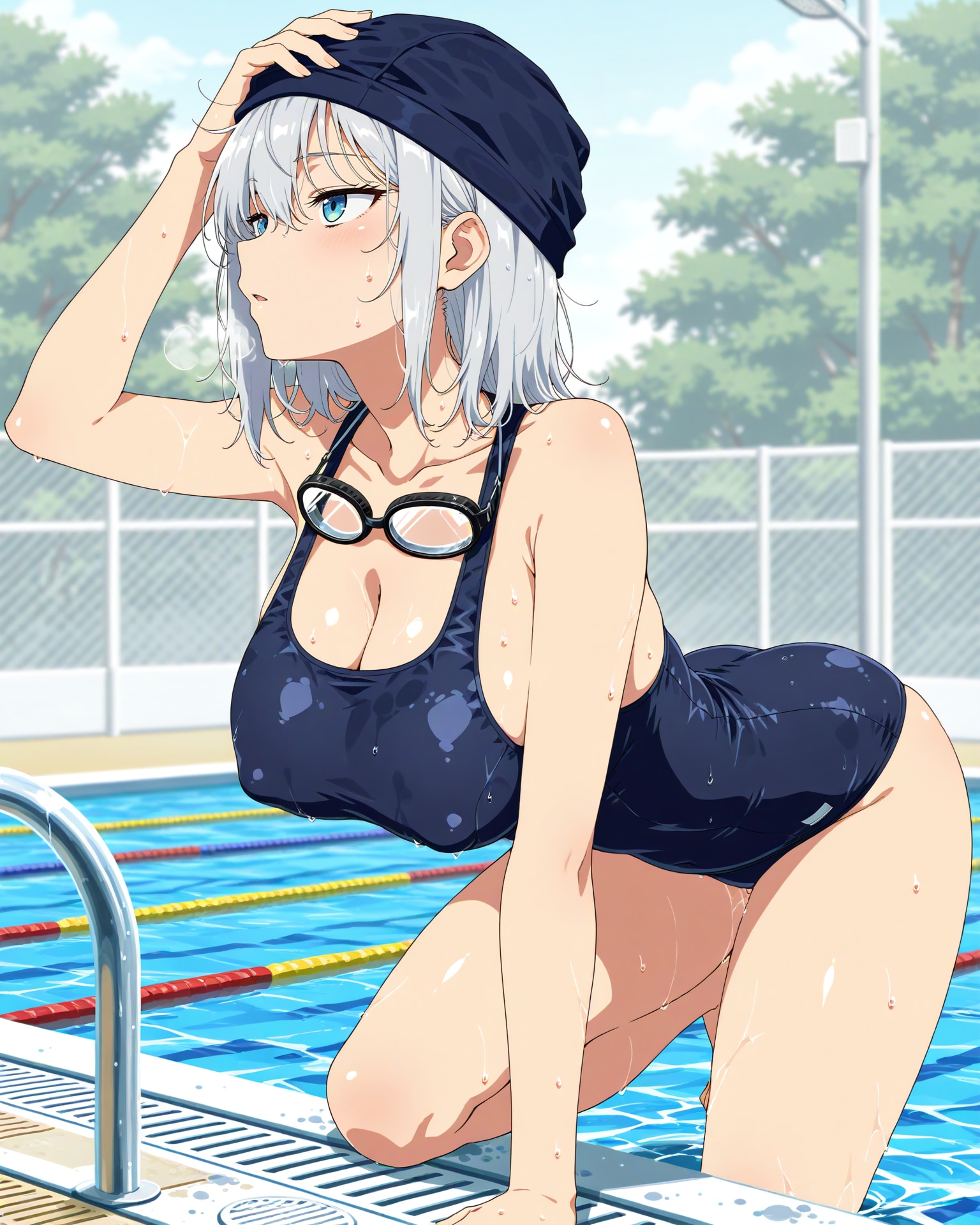 迫力ある泳ぎの後