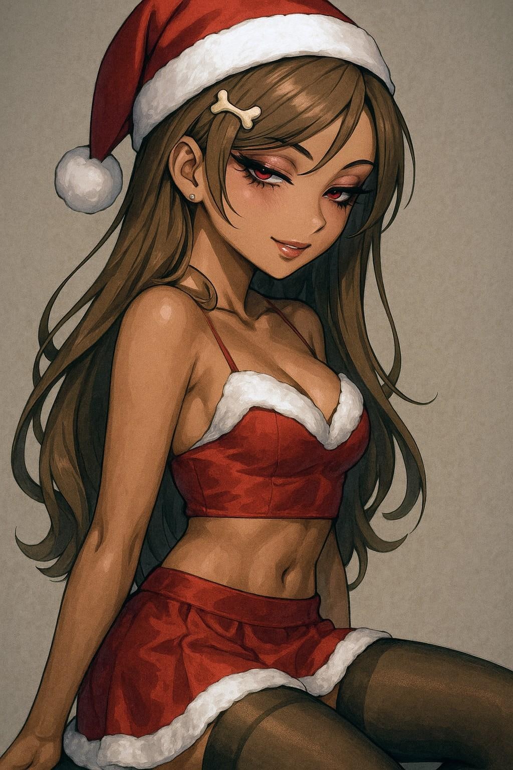 流し目おにくちゃん🍖サンタ🎅