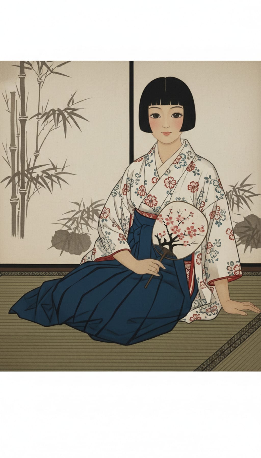 大正ロマン日本画風