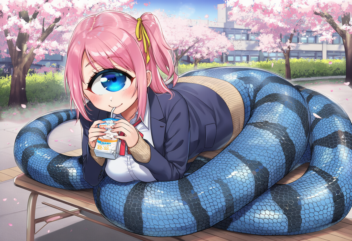 単眼ラミア　牛乳飲んでる