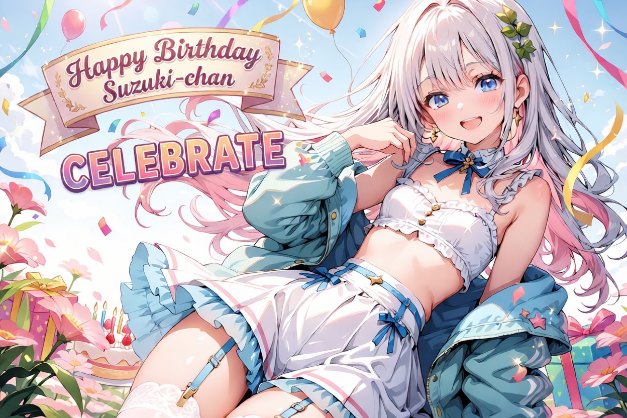 【誕生＆お礼FA】Sumiさんちの鈴木ちゃん | の人気AIイラスト・グラビア