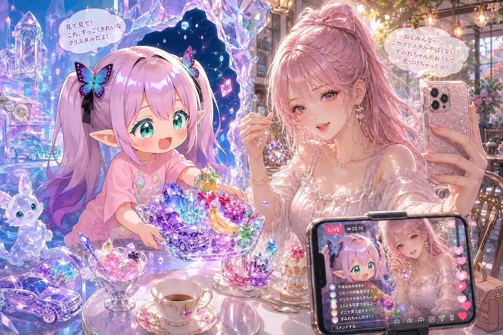 すみれちゃんの世界に行ってみた♡　ver.落果ちゃん