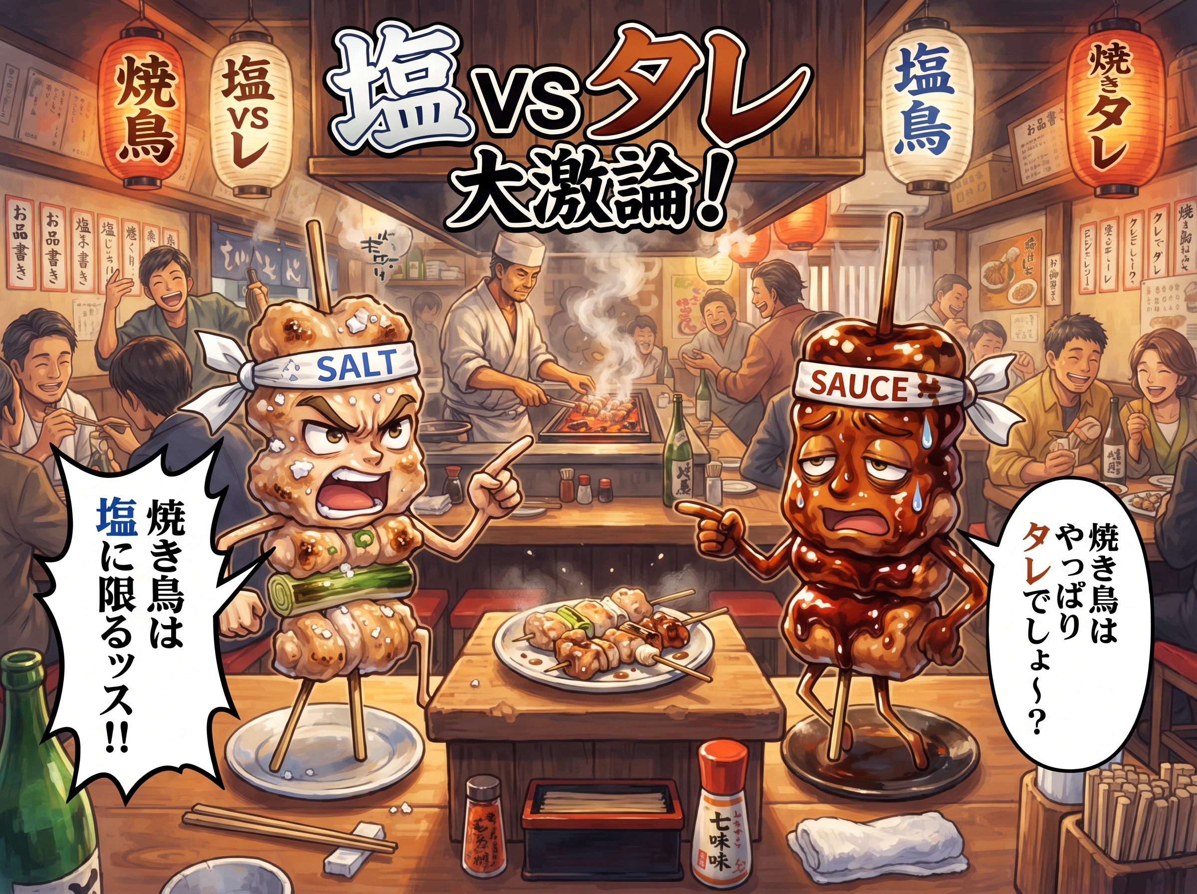 塩Vsたれ 論争！ | の人気AIイラスト・グラビア
