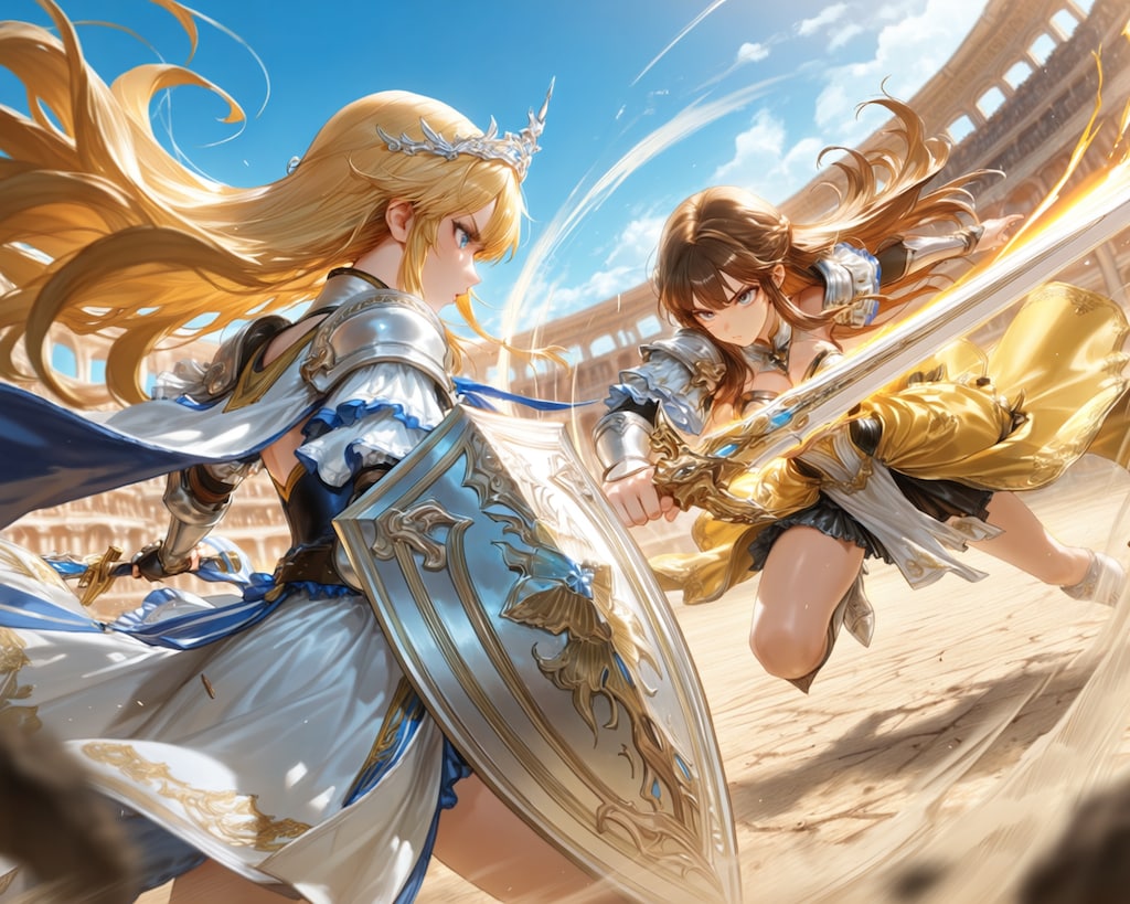 Animaで姫騎士同士のバトル