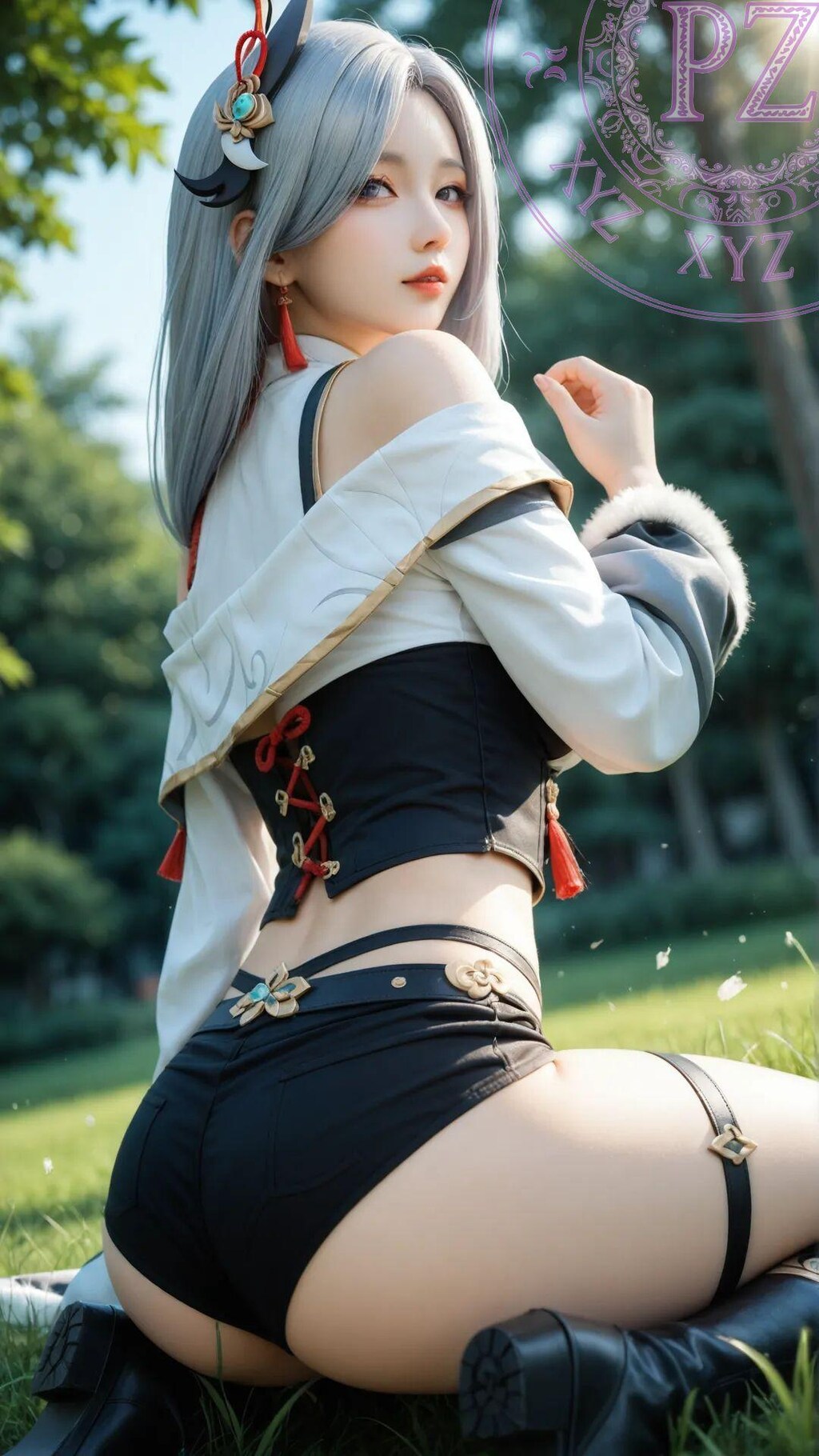 sweater shorts Shen He.