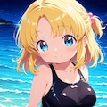 まりあちゃんと夜の海 2枚目