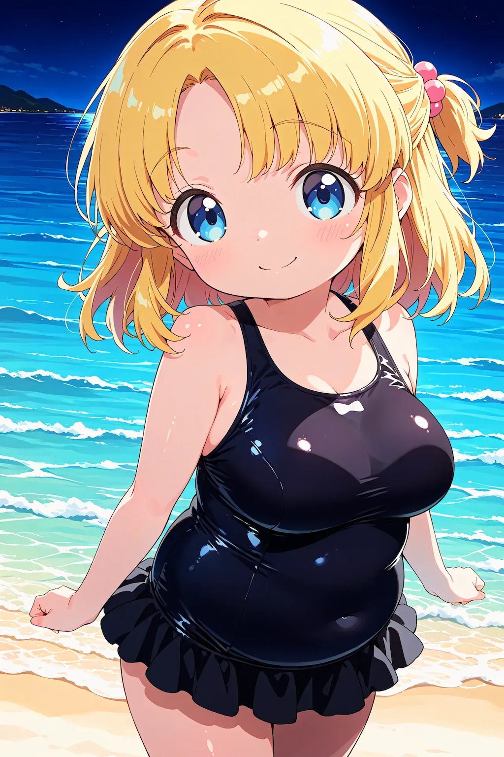 まりあちゃんと夜の海