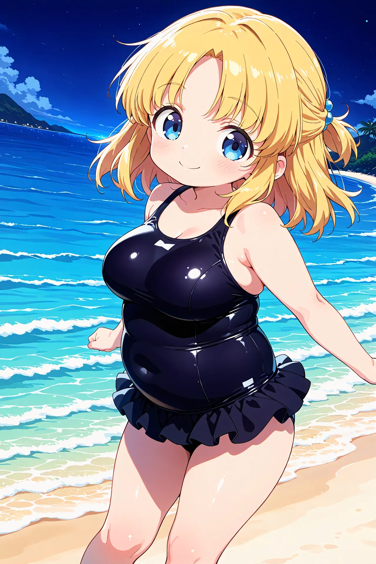 まりあちゃんと夜の海
