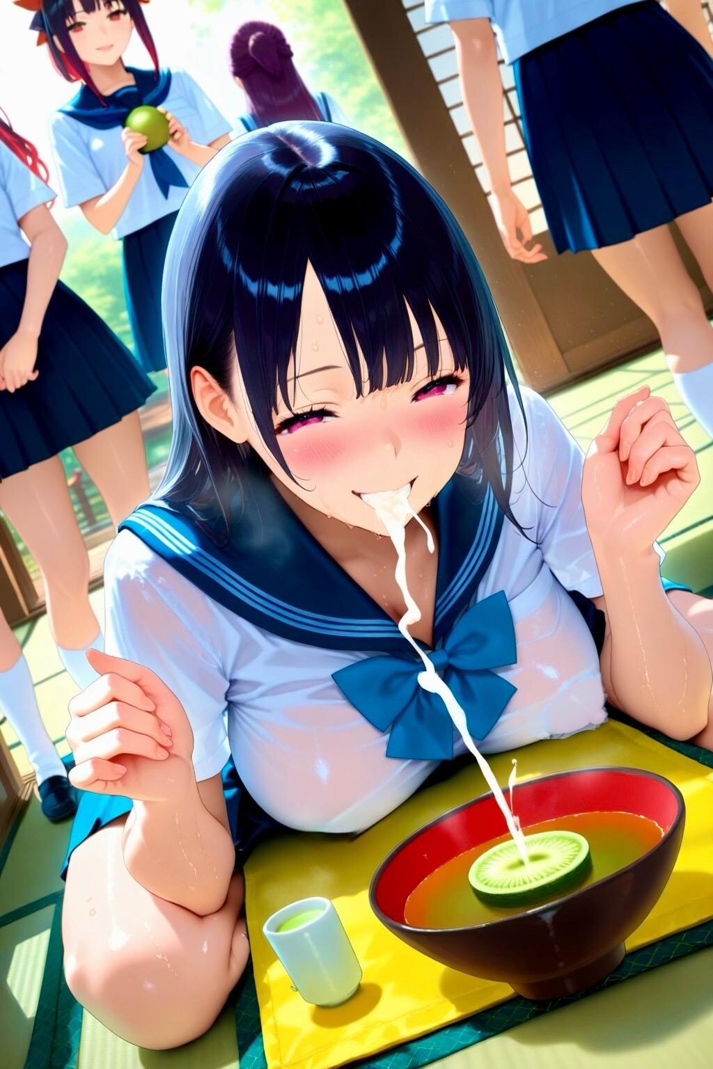 搾りたてミルク入れて、どうぞ