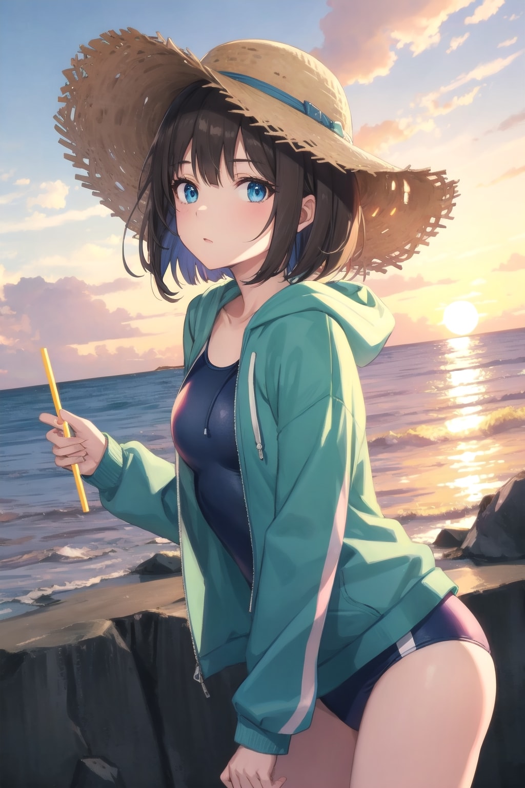 地元の海岸にて