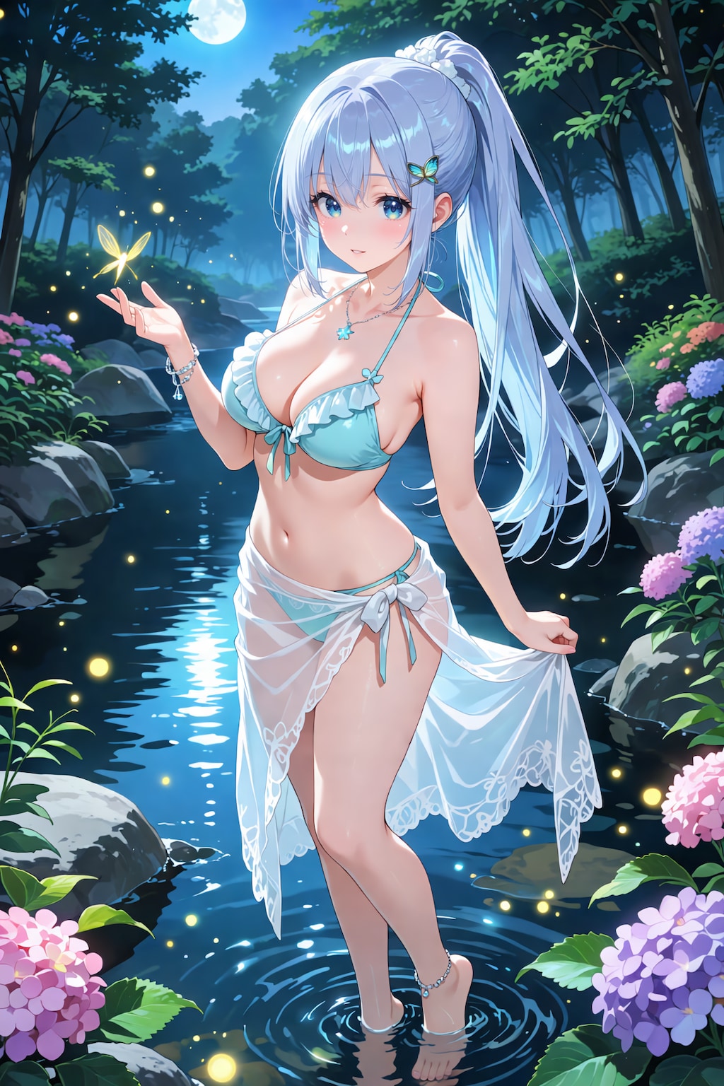 蛍のささやき ～月夜の水辺の妖精～