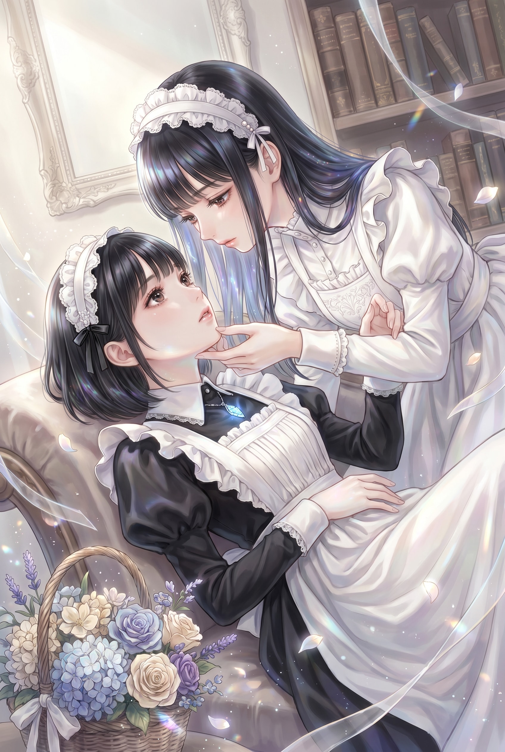 書架陰影の白黒侍女 | の人気AIイラスト・グラビア