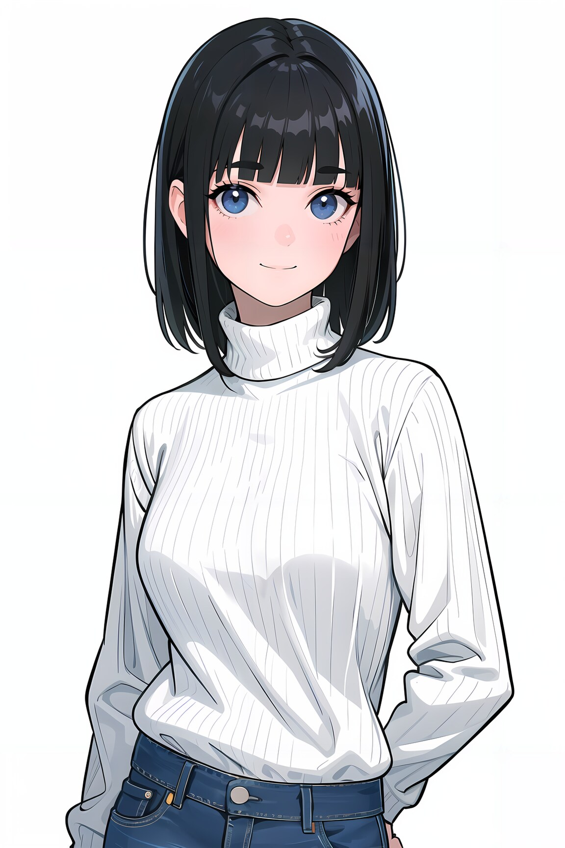 ぱっつん＋タートルネック