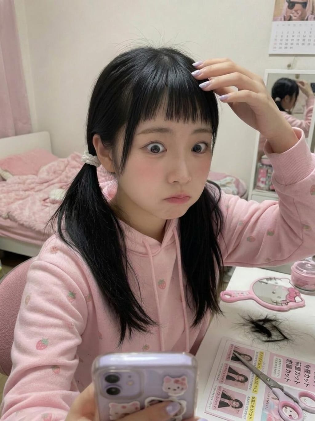 前髪切りすぎた…