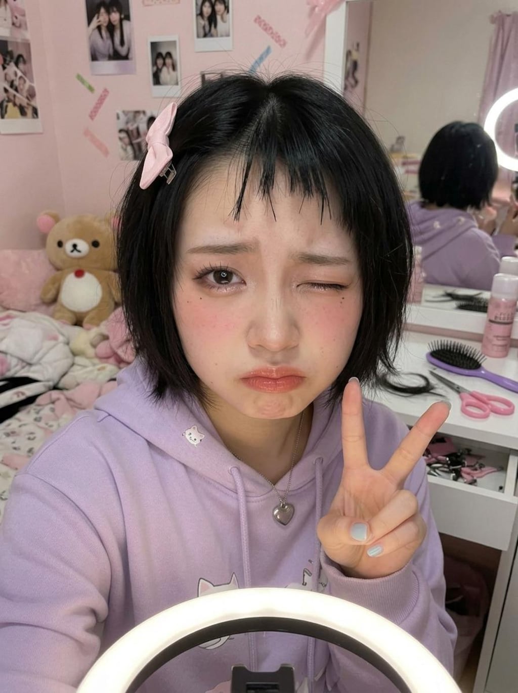前髪切りすぎた…
