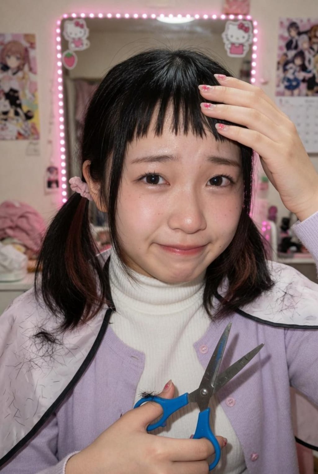前髪切りすぎた…