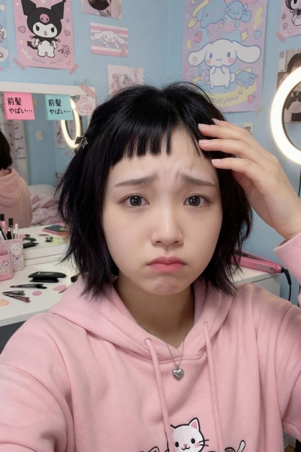 前髪切りすぎた…