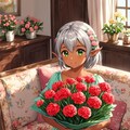 母の日にカーネーションを送るダークエルフちゃん 5枚目