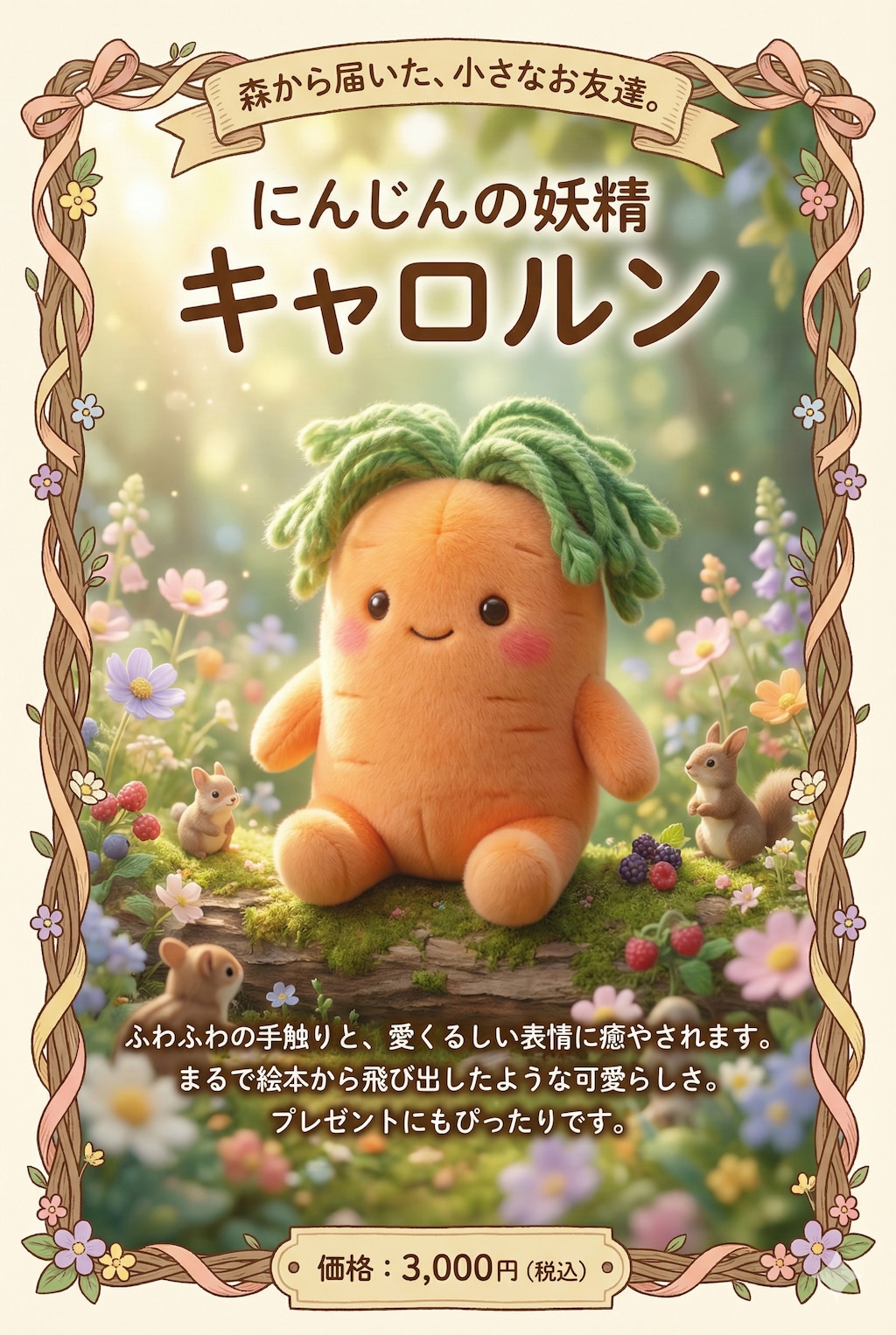 偽広告　にんじんのぬいぐるみ