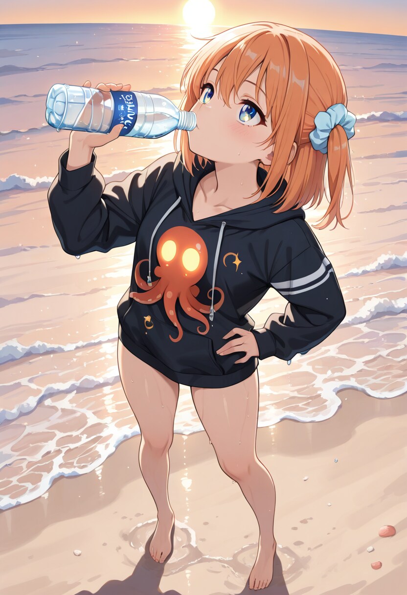 めんちゃん 朝の水分補給