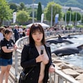 シャチが、なんとクジラを追って湾内に入って来たみたいです。すごい、自然の驚異だわ！ 3枚目