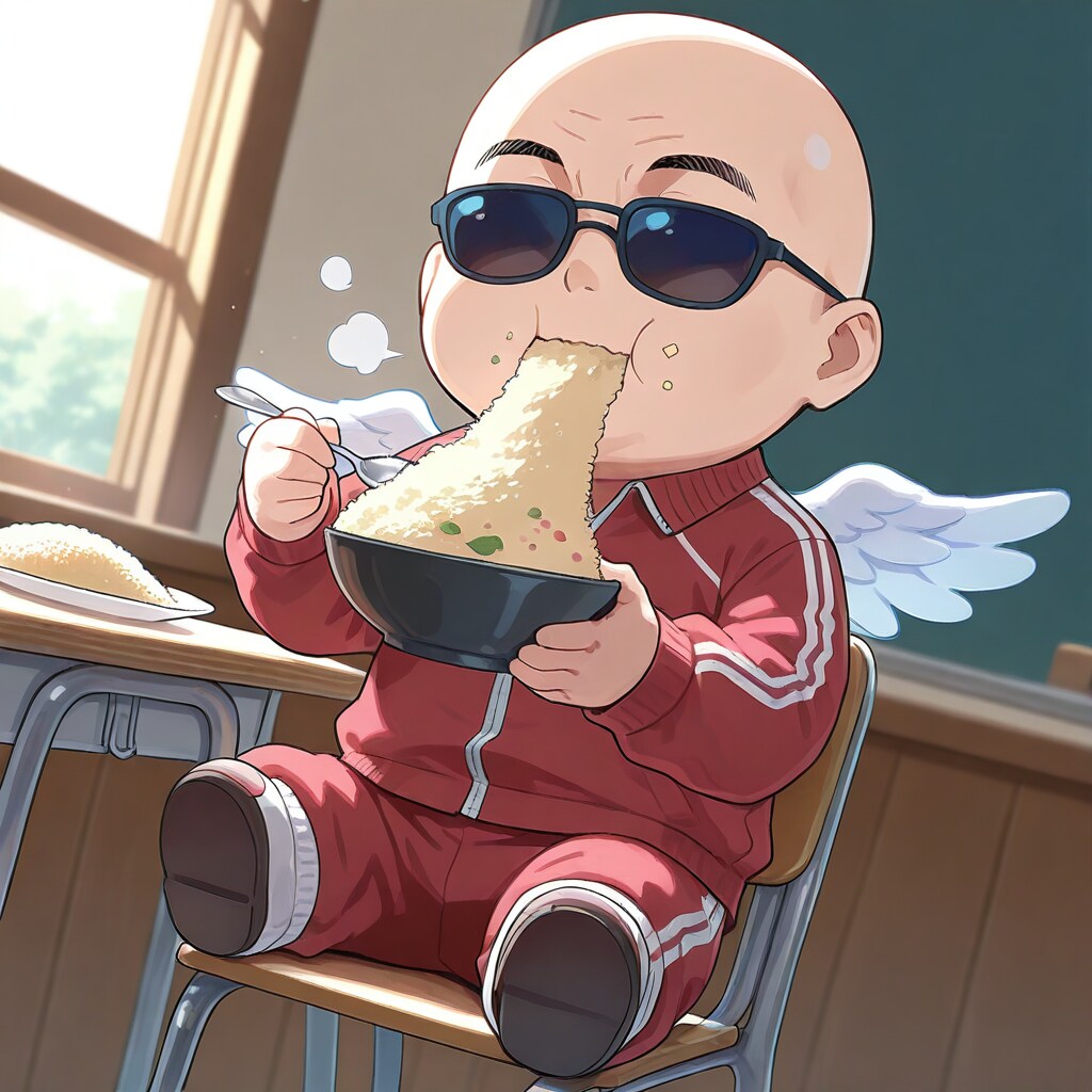 UNICORNのチャーハンを食べる小さいおっさん