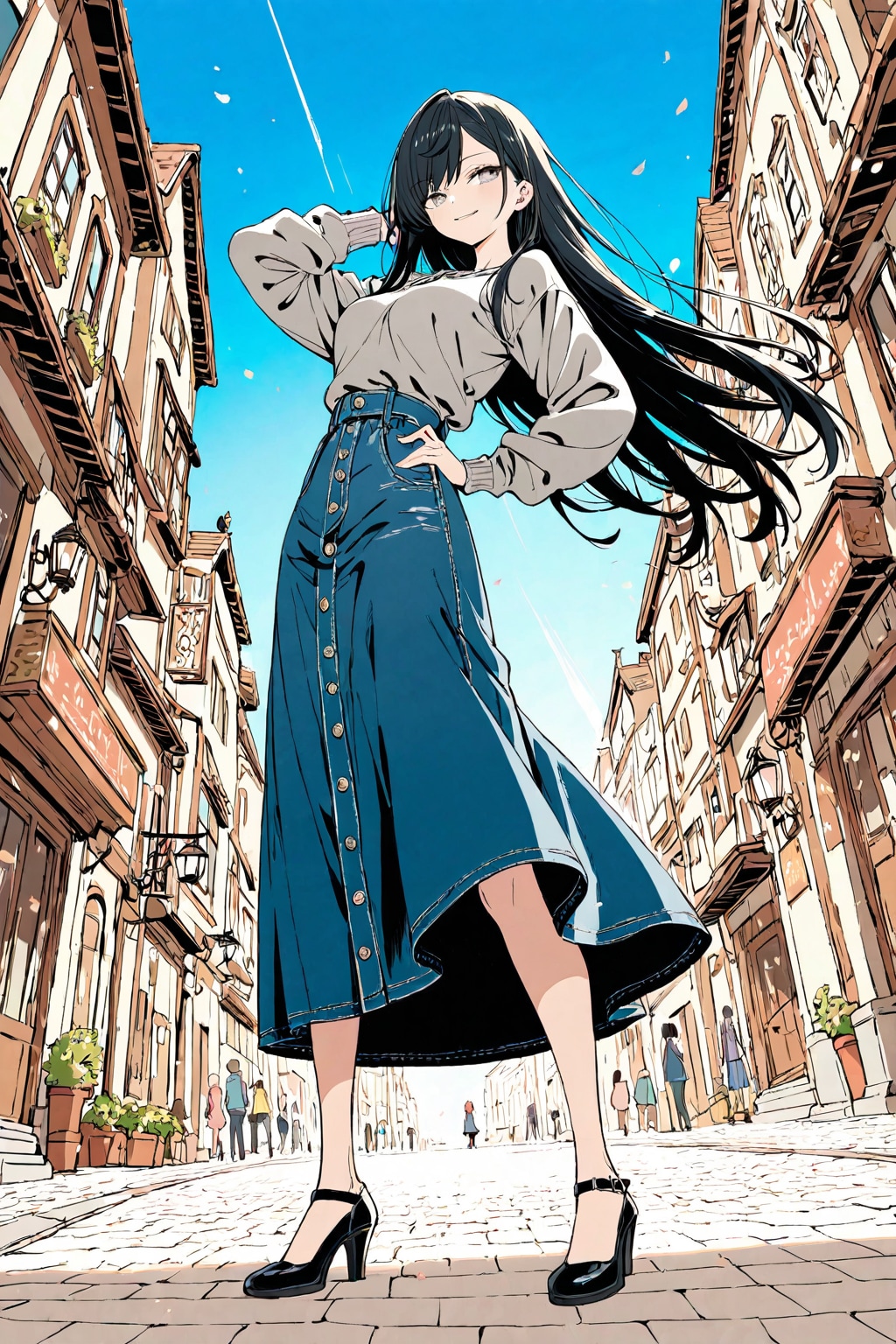 ロングスカートの女の子