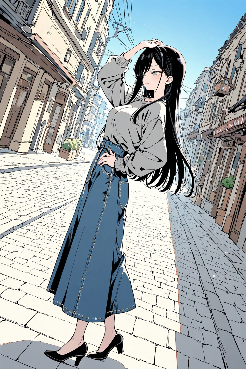 ロングスカートの女の子