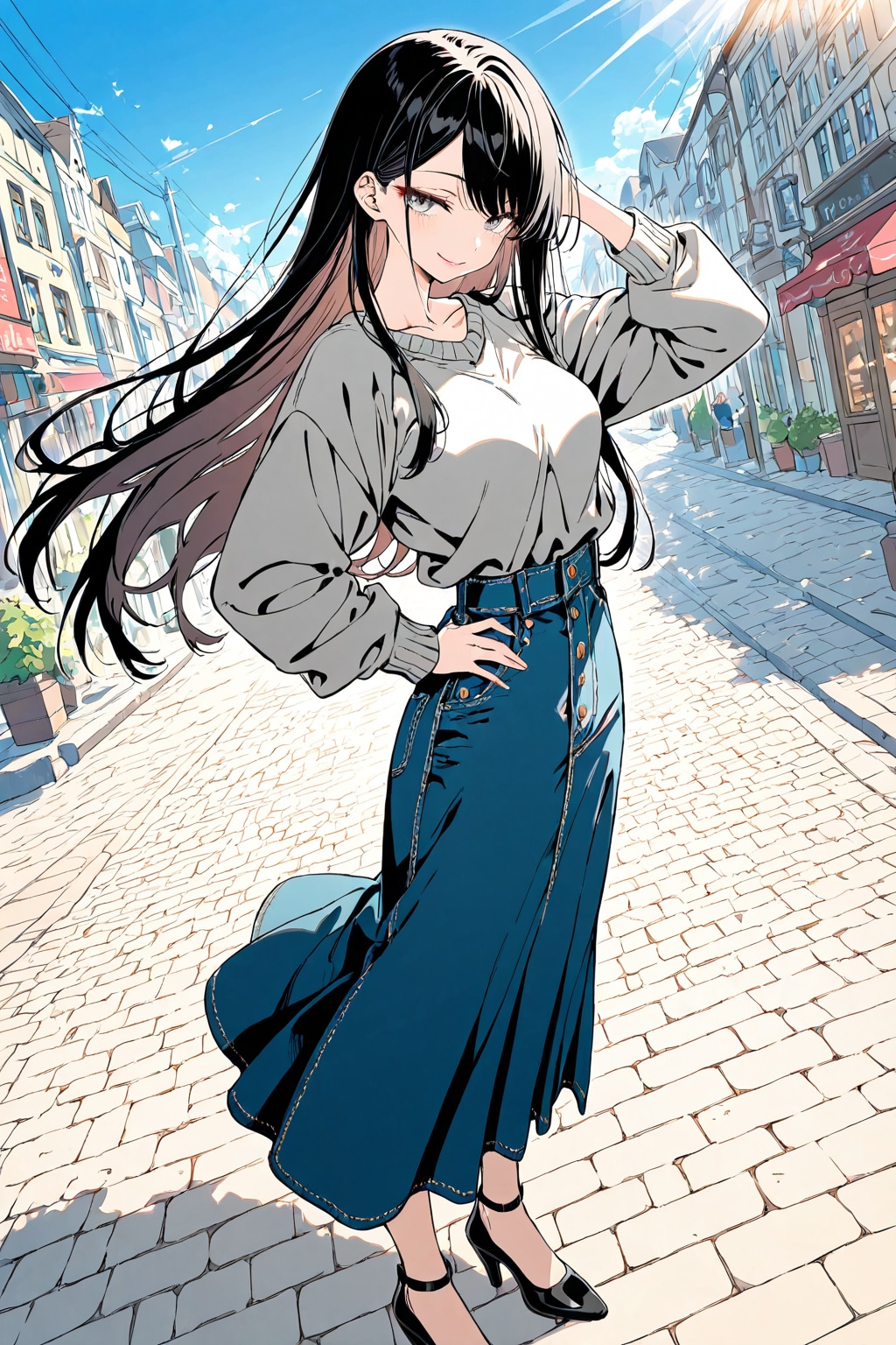 ロングスカートの女の子