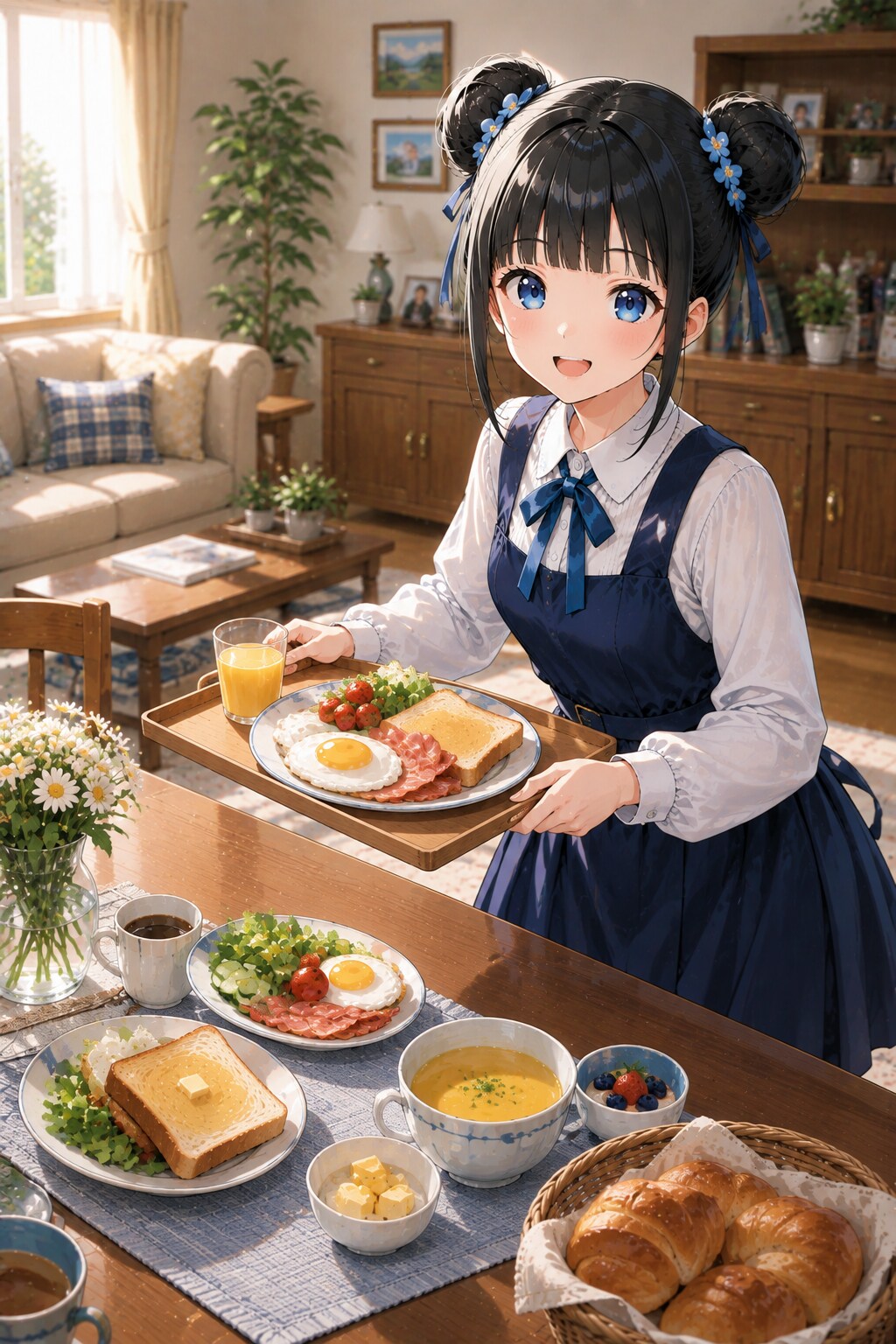 おだんごちゃん🍡✨と朝ごはん🍚✨　9/5 | の人気AIイラスト・グラビア